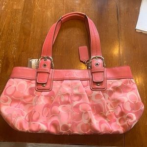 Coach pleated top signature tote